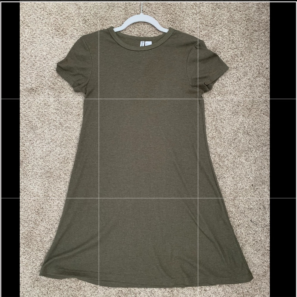 Olive green form fitting sweater dress